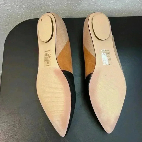 Chelsea Crew ModCloth Pedro Y2K Color Block Suede point toe flats EUR 38 - Picture 6 of 6